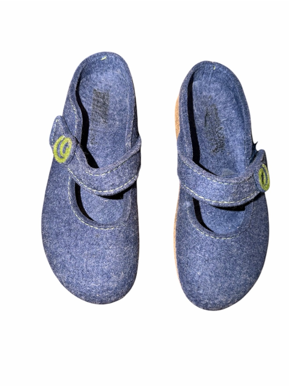 Haflinger Blue Wool Felt Mary Jane Clogs Women’s Size 39